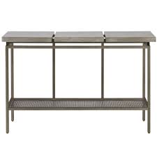 Garrison Concrete Top Bronze Base Console Table 48 Wood Console Table Iron Console Table Console Table