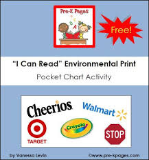 Free Printable Environmental Print Pocket Chart Activity Via