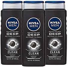 Amazon Com Nivea Men Deep Active Clean Body Wash 8 Hour Fresh Scent With Natural Charcoal 16 9 Fl Oz Bottle Pack Of 3 Nivea Men Body Wash Clean Body