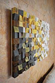 34 Stylish Yellow And Grey Living Room Decor Ideas 11 Livingroomdecor Livingroom Yellowlivingroom Greylivingroom Agilshome Com Reclaimed Wood Art Geometric Wall Art Wood Wall Art
