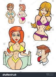 Hot Babes Bikinis Cartoons Vector Illustration Stock Illustration 110735750  | Shutterstock