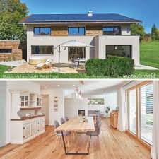 Einfamilienhaus Modern Im Landhausstil Mit Satteldach Erker Bauen Haus Design Ideen Innen Aussen In 2020 Haus Moderne Landhauser Haus Design