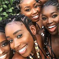 The front hair is styled into a go for cornrow braids that feature one straight braid down the center of the head, then decorate the look. 13 Beautiful Hairstyles With Beads You Have To See