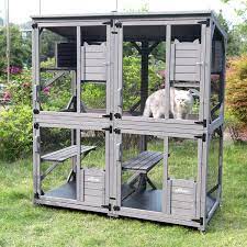 Maybe you would like to learn more about one of these? Amazon Com Wooden Cat House Outdoor And Indoor Run Large Cat Enclosure On Wheels 70 9 Upgraded Version Kennel Cage With Reinforcement Wooden Strip 2 Sets Include Kitchen Dining