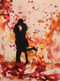 Couple Kissing Watercolor Painting Romantic Art Valentines Etsy Watercolor Paintings For Sale Romantic Art Painting