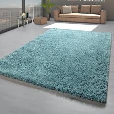 Wünschen sie sich ein schönes muster am boden? Wohnzimmer Teppich Turkis Blau Hochflor Shaggy Real De