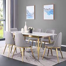 Stainless steel furniture is best for wherever you plan for it to stay in one location for a very long time. Nordic Light Luxury Style Household Stainless Steel Furniture Rectangular Marble Dining Table Chair Combination Aliexpress