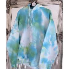 Blue Green Tie Dye Hoodie From Censored On 21 Buttons