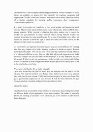 Application Letter For Teacher Sample Letter