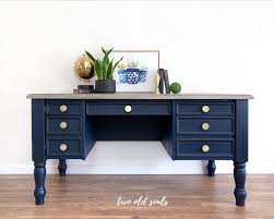 Check out our blue office desk selection for the very best in unique or custom, handmade pieces from our рабочие столы shops. Navy Blue Executive Desk With Brass Hardware Desk Makeover Diy Executive Desk Blue Desk