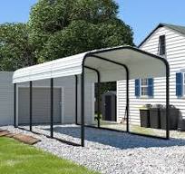 VEIKOUS 10-ft W x 15-ft L x 7.5-ft H White Metal Carport