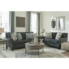 Painting out the fireplace in charcoal grey gives this living room a focal point and dimension. Bayonne Charcoal Living Room Set Signature Design Furniture Cart