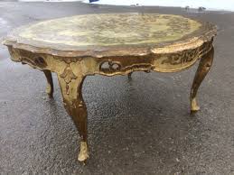 C2a rectangular rose gold coffee table. Italian Gold Leaf Coffee Table And Nesting Table Set Collectors Weekly