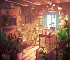 Inside The Flower Shop By Sophie Hei Flower Hei Shop Sophie Environment Concept Art Art Inside Art