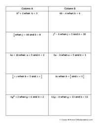Evaluating Algebraic Expressions Partner Activity Evaluating Algebraic Expressions Algebraic Expressions Evaluating Expressions