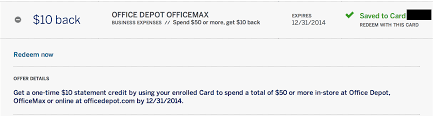 Include with marketing or promotional mailings to extend contact possibilities. New Amex Offer 10 Back On 50 Spent At Officemax Office Depot Plus 20 Coupon Running With Miles