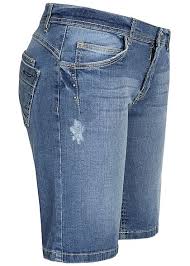 Check spelling or type a new query. Sublevel Damen Bermuda Jeans Shorts 5 Pockets Crash Optik Medium Blau Denim