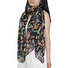 Free Shipping Elegant Birds Print Scarf For Women Lightweight Hummingbird Floral Silk Shawls And Scarves Ladies Summer Wrap Women S Scarves Aliexpress