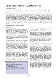 Medical research involving children6 explores the ethical considerations of research involving children and sets out general principles to researchers should be aware of the legal requirements for research involving human biological samples and children in the uk1,2,28. Pdf Ethical Considerations In Qualitative Study