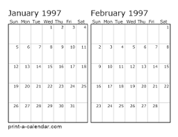 Download 1997 Printable Calendars