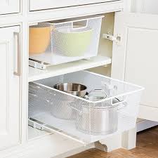 To reduce noise, consider models with soft close slide systems. Cabinet Organization Kitchen Cabinet Storage Shelf Organizers The Container Store