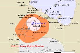 Destructive Eye Of Cyclone Trevor Slams Territory Coastline With 250kph Winds Pressure Systems Severe Storms Storm Surge