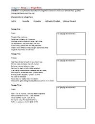 Antigone Tragic Hero Worksheets Teaching Resources Tpt