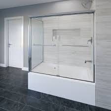 Click to add item aston coraline 60w x 60h frameless sliding bathtub shower door with glass to the compare list. Infinity Semi Frameless 1 4 Inch Glass Sliding Door With Return Bath Tub Door Basco Shower Doors