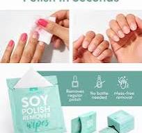 ella+mila Soy Nail Polish Remover Wipes - Non-Acetone, Non-Toxic Fingernail  Polish Remover Pads - Travel Size, Individually Wrapped, Lint Free - ...