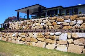 We have been building rock retaining walls. Australian Rock Walls Gold Coast Boulder Sandstone