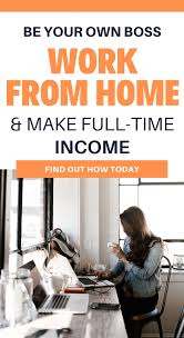 How To Work From Home Jobs To Earn A Full Time Income From Home Find Out How You Can Work From The Comfort Of Your Own Ho In 2020 Working From Home