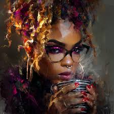 Artistic illustration of woman pouring whiskey