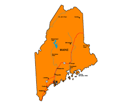 The city is located on the kennebec river in the new england region in the southwestern part of maine, about 180 mi (290 km) east of montpelier, vt and about 160 mi (260 km) northeast of boston. Maine Facts Symbols Famous People Tourist Attractions