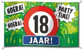Vlag Verjaardag 18 Jaar 90x150cm Voordelig Kopen Bij Vlaggenclub