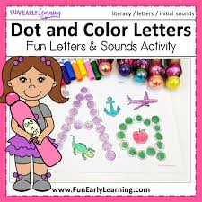 Easy and fun alphabet activities for toddlers, preschoolers, kindergarten and for kids! Dot And Color Letters Sounds Free Printable For Preschool