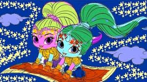 Shimmer and shine on the flying carpet. Nick Jr Shimmer Shine Coloring Book Learn Colors Coloring Pages Youtube