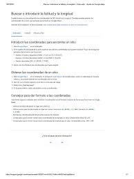 Google provide a simple html code to embed google maps in your website. Buscar O Introducir La Latitud Y La Longitud Ordenador Ayuda De Google Maps Pdf