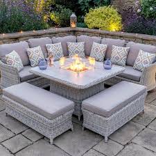 W132 x d69 x h64 cm storage box dimensions: With Its Cosy Cushioning Tactile Table Top And Fancy Fire Pit This Rattan Set Is Sure To Spark Up A C Rattan Corner Sofa Corner Sofa Set Rattan Corner Sofa Set