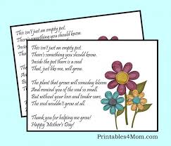 Mother S Day Empty Pot Gift Idea With Free Printable Printables 4 Mom Mothers Day Poems Mothers Day Flower Pot Mother Poems
