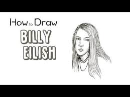 How To Draw Billie Eilish Youtube Billie Eilish Drawings How To Draw Steps