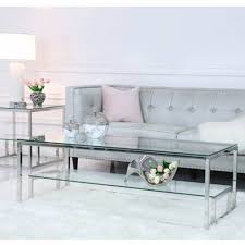 Coffee table with nesting stools bench design coffee table with. Harry Steel And Clear Glass Tiered Coffee Table Glass Coffee Table