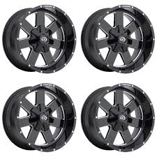 20 Inch Black 8 Lug Wheels Set 4 20 Vision 411 Arc Black Milled Truck Rims 20x9 8x6 5 12mm Chevy Gmc 8 Lug Jeep Wheels Wheel Rims Wheels And Tires