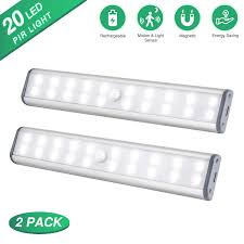 Under Cabinet Lighting Motion Sensor Closet Lights Wireless Rechargeable Cabinet Lights Magnetic Under Counter Lighting Led Sensor Night Light For Closet Cabinet Wardrobe Stairs 2 Packs