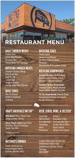 Restaurant Big Pig Bbq Peabody Pig Restaurant Bbq Menu Design Bbq Menu
