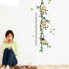 Height Chart Wall Decals Naughty Monkey Cartoon Decor Stickers For Kids Bedroom For Nursery Playroom Wall Sticker Word Wall Stickers World Map Wall