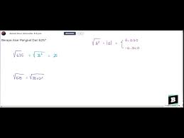 Selanjutnya contoh lain dari perpangkatan sebagai perkalian berulang, 2 2 = 2 x 2 = 4. Berapa Akar Pangkat Dari 625 Youtube