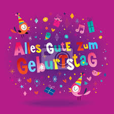 Alles Gute Zum Geburtstag Deutsch Tedesco Auguri Di Buon Compleanno Carta Da Parati Carte Da Parati Tedesco Lettering Tipo Myloview It