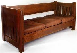 Gustav Stickley Sofa With Leather Cushions If It S Comfortable Stickley Furniture Mission Style Furniture Craftsman Furniture