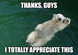 Blue teddy bear gentleman takes off his hat to say thank you. 40 Thank You Memes To Share And Show Your Gratitude