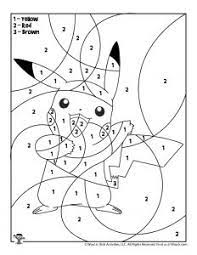 Pokemon Pikachu Color By Number Page Woo Jr Kids Activities Pokemon Coloring Pages Pikachu Coloring Page Nativity Coloring Pages